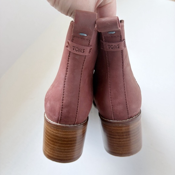 Toms Esme Leather Slip On Ankle Boot Burnt Henna Sz 6.5 - Picture 3 of 5